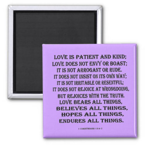 1 Corinthians 134_7 true love Magnet