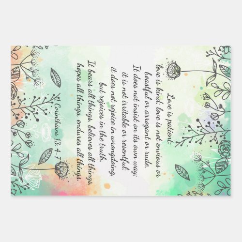 1 Corinthians 13 4_7 Wrapping Paper Sheets