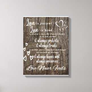 1 Corinthians 13:4-8 Canvas Wood Background