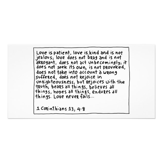 1 Corinthians 13 4-8 Card (Front)