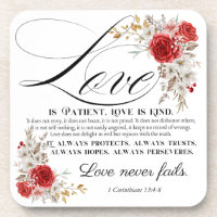 1 Corinthians 13:4-8 Love is Patient Bible Floral