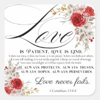 1 Corinthians 13:4-8 Love is Patient Bible Floral