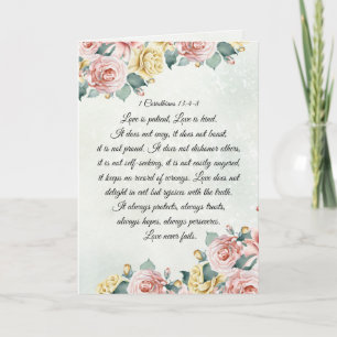 1 Corinthians 13:4-8 Love is Patient, Love is Kind Card