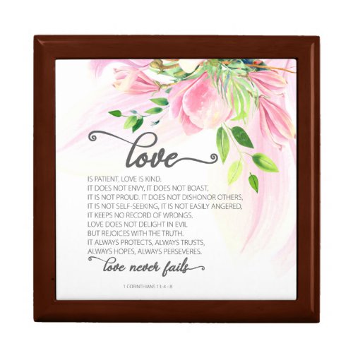 1 Corinthians 134_8 Love is Patient Pink Magnolia Gift Box