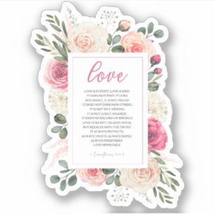 1 Corinthians 13:4-8 Love Never Fails Sticker
