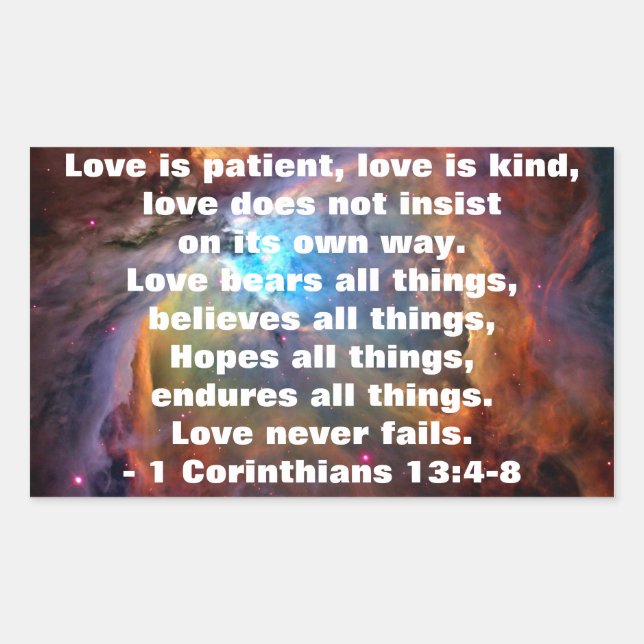 1 Corinthians 13:4-8 Sticker (Front)