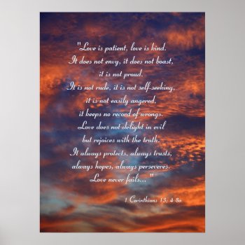 1 Corinthians 13; 4-8a | Inspirational Poster by Christian_Designs at Zazzle