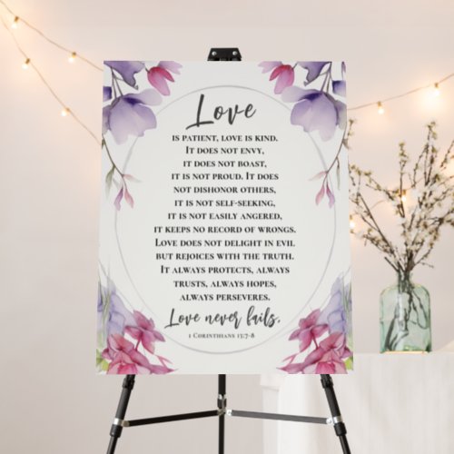 1 Corinthians 134 Love is Patient Bible Wedding  Foam Board