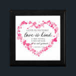 1 Corinthians 13:4 Love is Patient Pink Hearts Gift Box<br><div class="desc">Love is patient, love is kind. It does not envy, it does not boast, it is not proud. 1 Corinthians 13:4 Bible Verse about Love with Pink Hearts Frame Design. Great gift for families and friends.</div>
