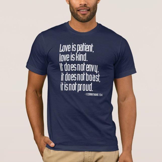 1 Corinthians 13:4 Men's Fitted Crew Neck T-Shirt (Front)