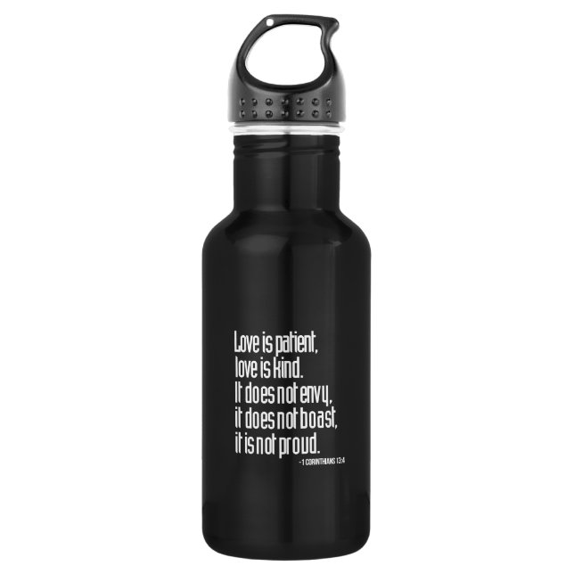 1 Corinthians 13:4 Water Bottle (Front)