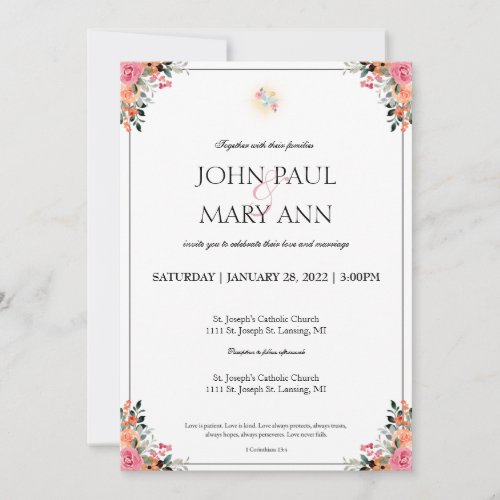 1 Corinthians 134 Wedding Invite