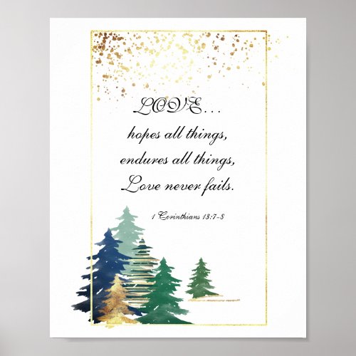 1 Corinthians 137_8 LOVEâ hopes all things Bible  Poster