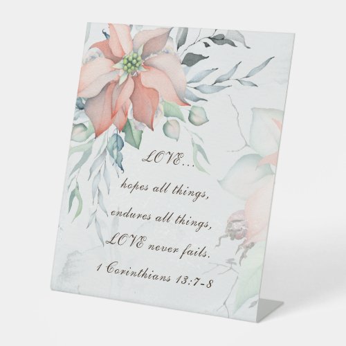 1 Corinthians 137_8 Love Never Fails Christian Pedestal Sign