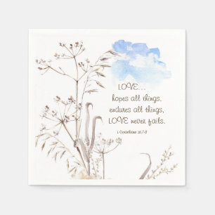 1 Corinthians 13:7-8 LOVE never fails Napkins