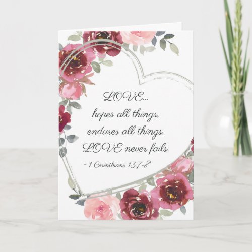 1 Corinthians 137_8 Love Never Fails Valentines Card