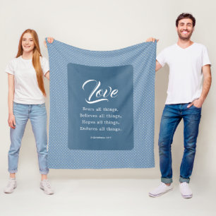 1 Corinthians 13:7 Love Bears All Things Fleece Blanket