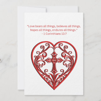 1 CORINTHIANS 13:7 LOVE BEARS ALL THINGS HOLIDAY CARD