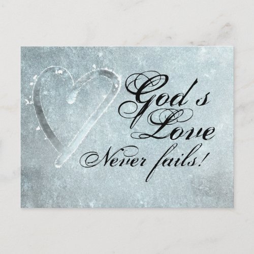 1 Corinthians 138 Gods Love Never Fails Postcard
