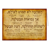 1 CORINTHIANS 13:8 HEBREW CARD (Full Verse) (Front Horizontal)