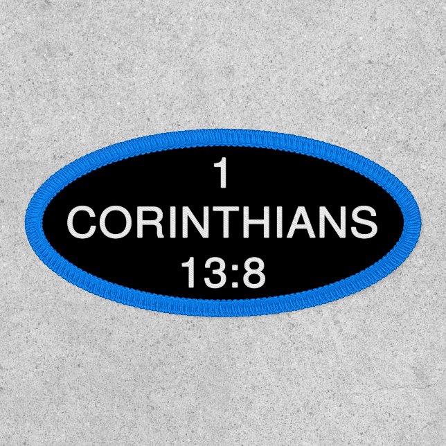 1 Corinthians 13 8 Love Never Fails Patch (Front)