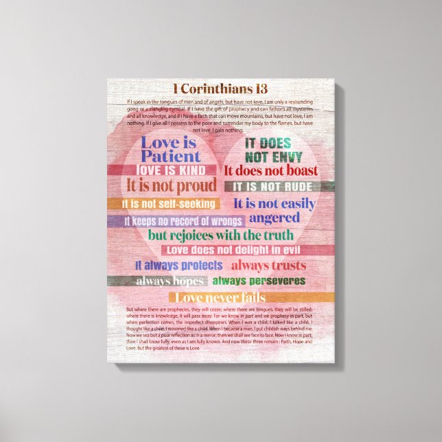 1 Corinthians 13 - Love Canvas Print (Front)
