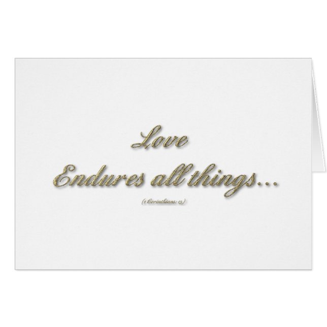 1 Corinthians 13 - Love Endures All Things Cards (Front Horizontal)