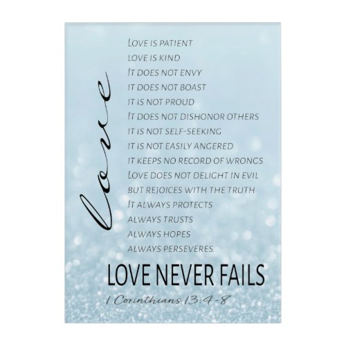 1 Corinthians 13 Love is Bible Verse Acrylic Print
