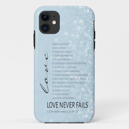 1 Corinthians 13 Love is Bible Verse iPhone 11 Case