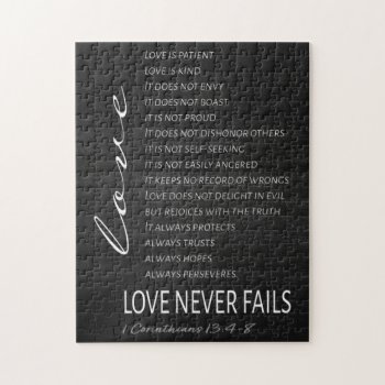 1 Corinthians 13 Love Is Bible Verse Jigsaw Puzzle by CandiCreations at Zazzle