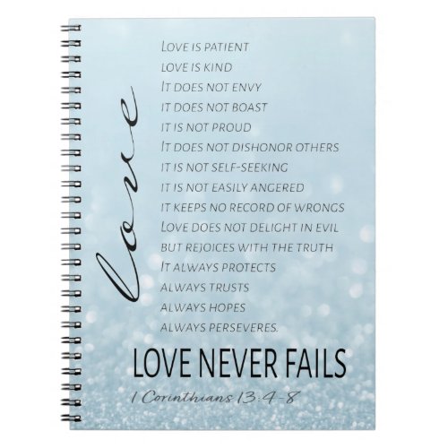 1 Corinthians 13 Love is Bible Verse Notebook
