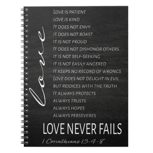 1 Corinthians 13 Love is Bible Verse Notebook