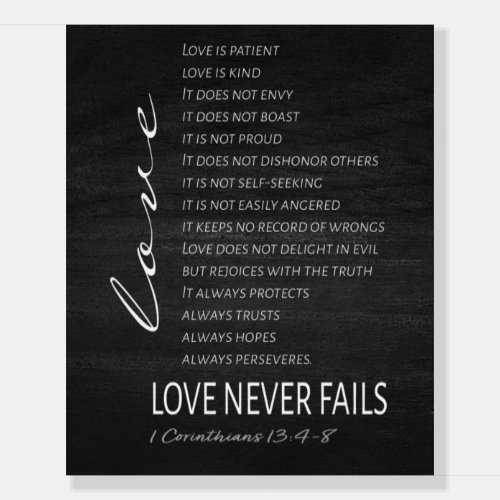 1 Corinthians 13 Love is Bible Verse Pedestal Sign