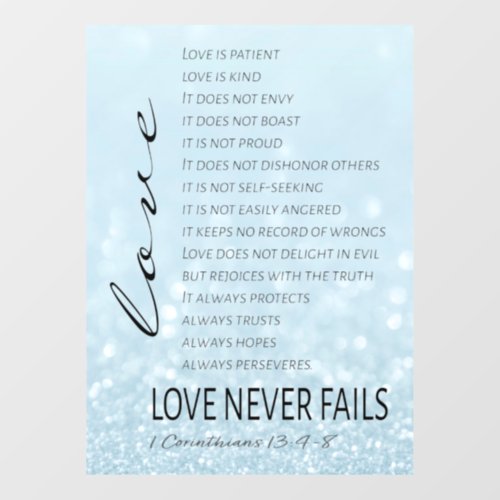 1 Corinthians 13 Love is Bible Verse Window Cling