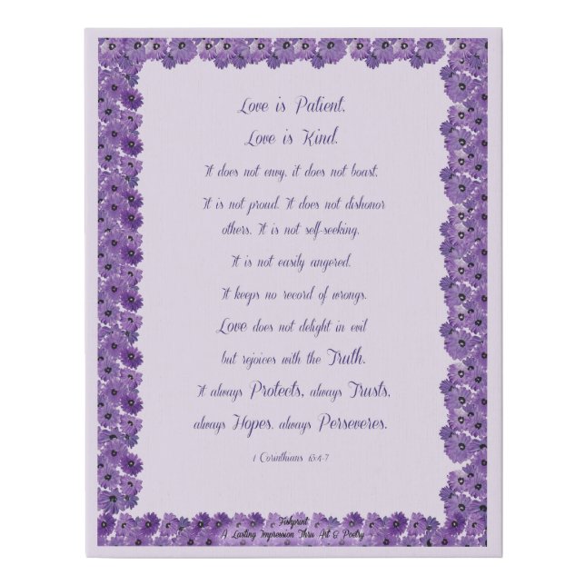 1 Corinthians 13 Love Is Canvas (Front)