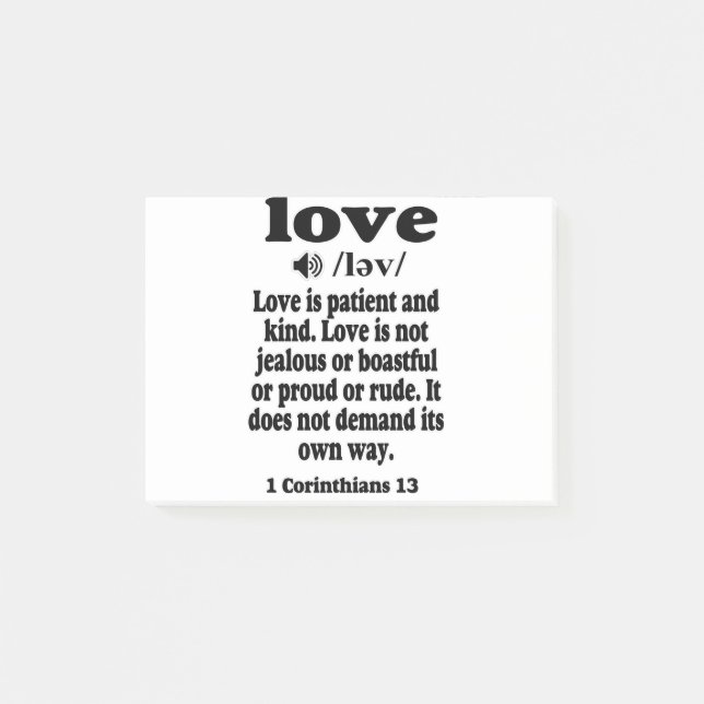 1 Corinthians 13 Love is patient and kind Post-it Notes (Front)