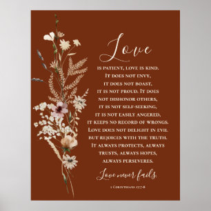 1 Corinthians 13 Love is Patient Bible Wedding  Poster