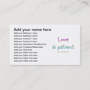 1 Corinthians 13 - Love Is Patient Business Card