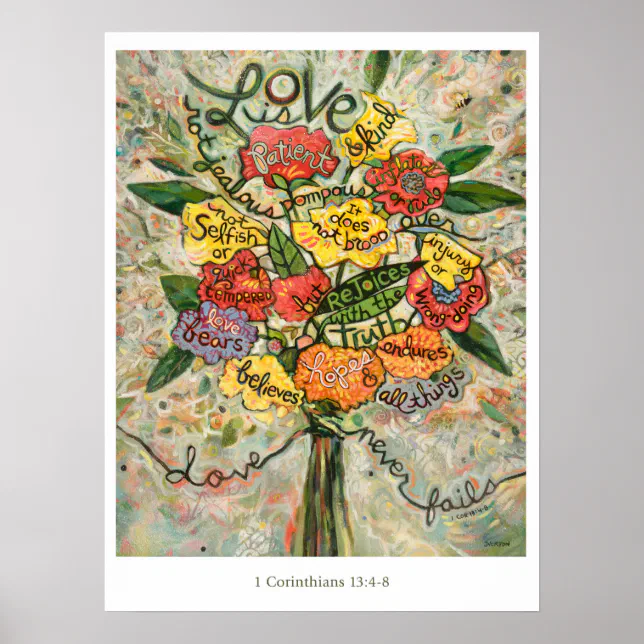 1 Corinthians 13, Love is Patient Poster | Zazzle