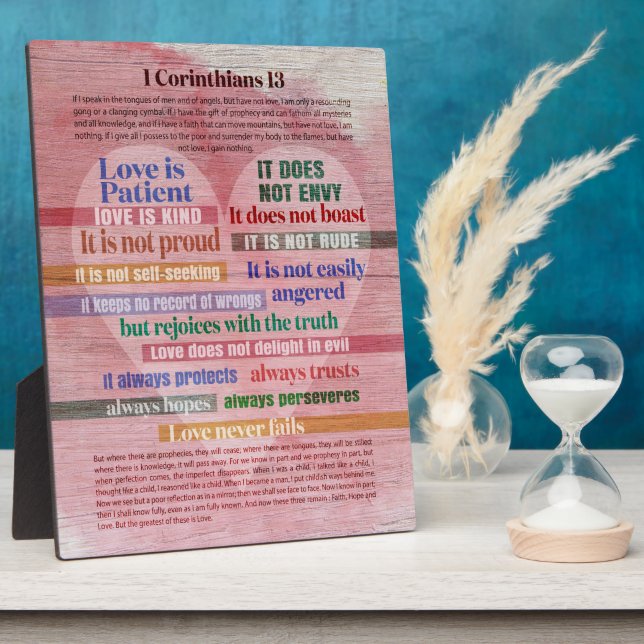 1 Corinthians 13 - Love Plaque (Side)