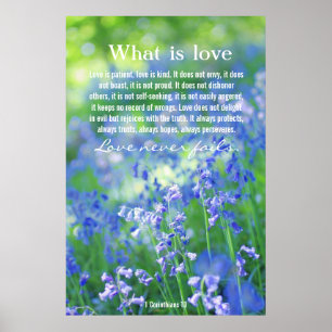 1 Corinthians 13, lovely bluebells poster
