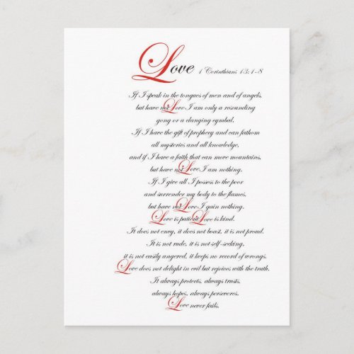 1 Corinthians 13 Postcard