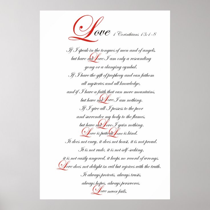 1 Corinthians 13 Poster | Zazzle