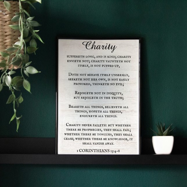 1 Corinthians 13 Rustic King James Bible Verse  Poster (Creator Uploaded)