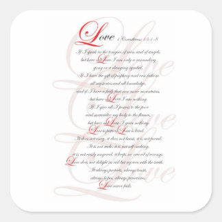 1 Corinthians 13 Square Sticker