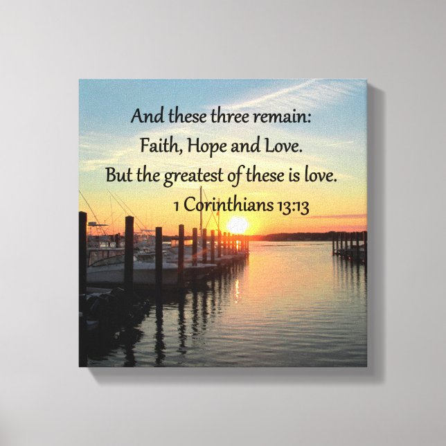 1 CORINTHIANS 13 SUNSET DESIGN CANVAS PRINT (Front)