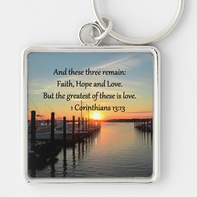 1 CORINTHIANS 13 SUNSET DESIGN KEYCHAIN (Front)