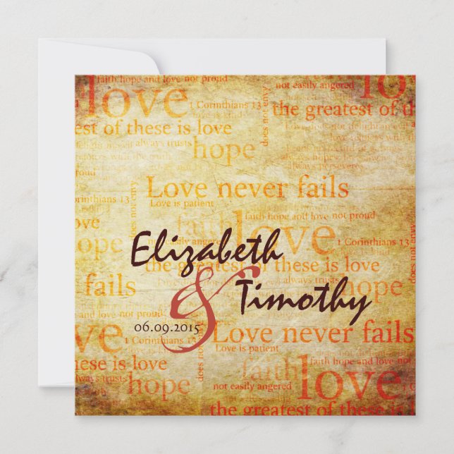 1 Corinthians 13 Wedding Invitation (Front)