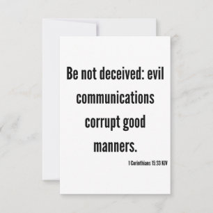 1 Corinthians 15:33 KJV Bible Verse Flat Greeting Card