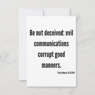 1 Corinthians 15:33 KJV Bible Verse Flat Greeting Card